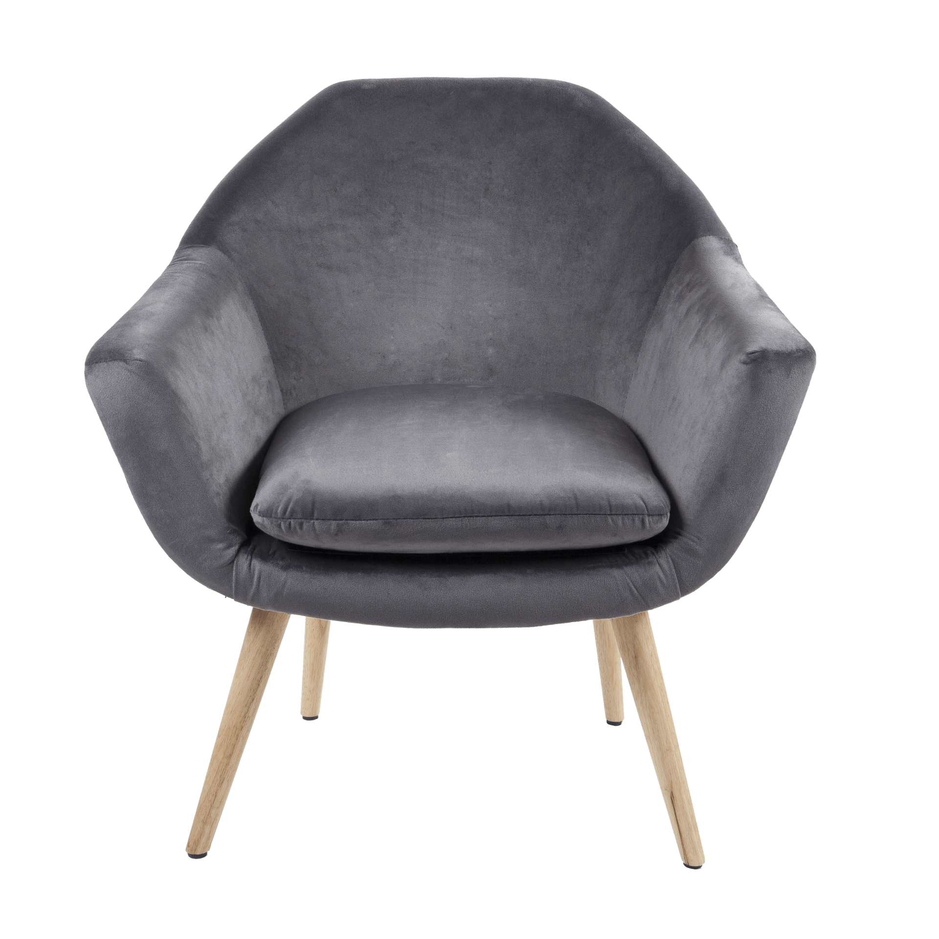 Fauteuil Isidore velours Gris anthracite