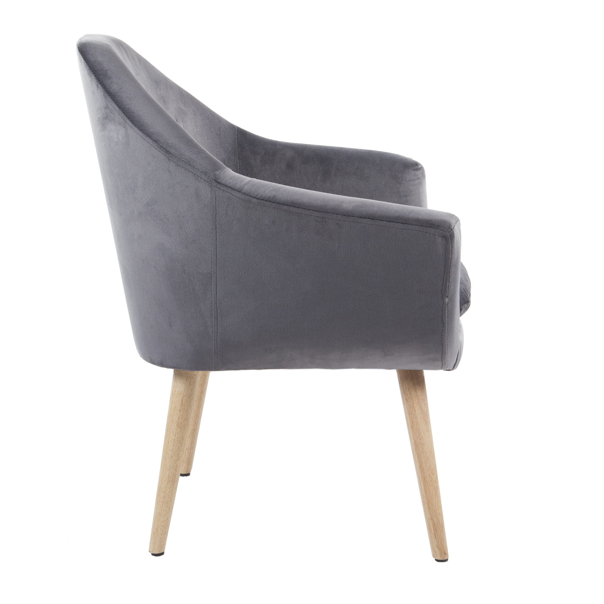 Fauteuil Isidore velours Gris anthracite